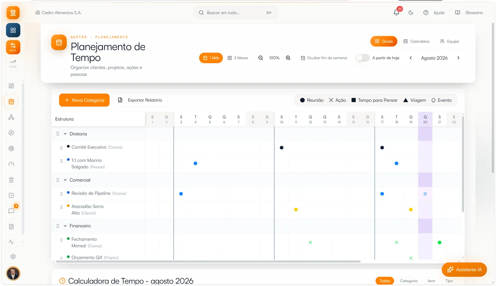 Planejamento de Tempo no LBR System